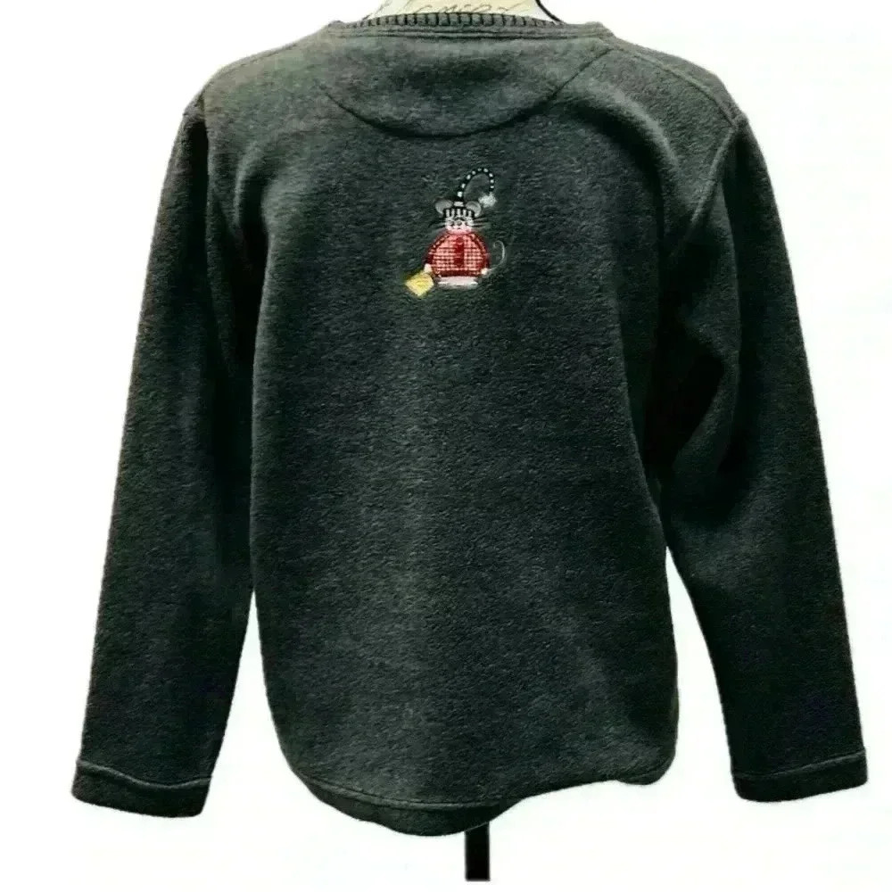 AVALON Womens Cat & Mouse Christmas Sweater Sz
M Gray - Picture 2 of 12